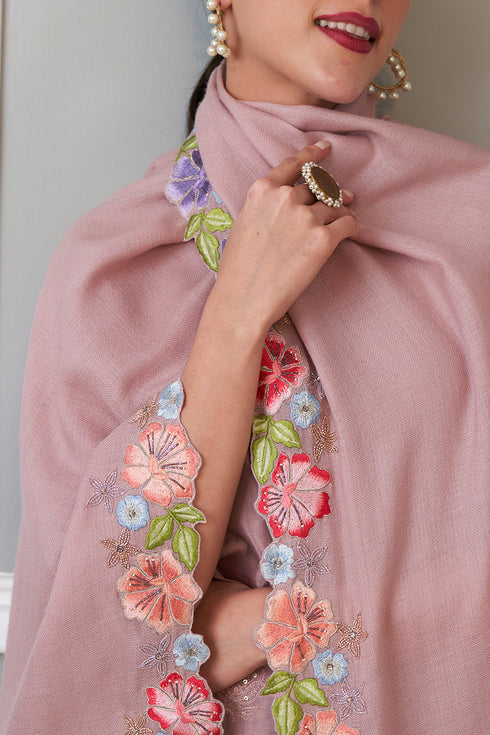 Floral Sprinkle Wool Silk Stole